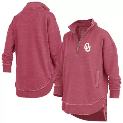 NCAA Oklahoma Sooners Northfork Sojourn Poncho Quarter-Zip Sweatshirt by Pressbox
