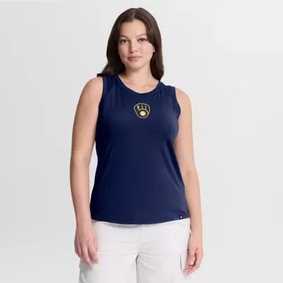 MLB Milwaukee Brewers Draped Mesh Back Performance Tank Top by Fanatics