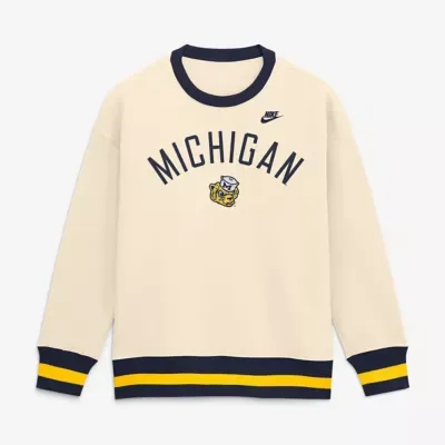 NCAA Michigan Wolverines Oversized Legacy Pullover Crew by Nike