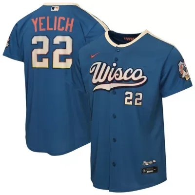MLB Nike Christian Yelich Mineral Milwaukee Brewers 2026 City Connect Stadium Jersey by Nike