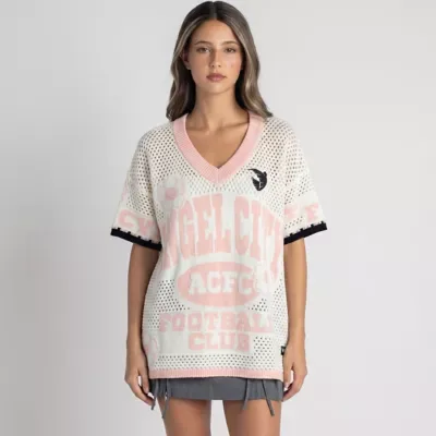 NWSL x Anthropologie Angel City FC Crochet Jersey Top by The Wild Collective