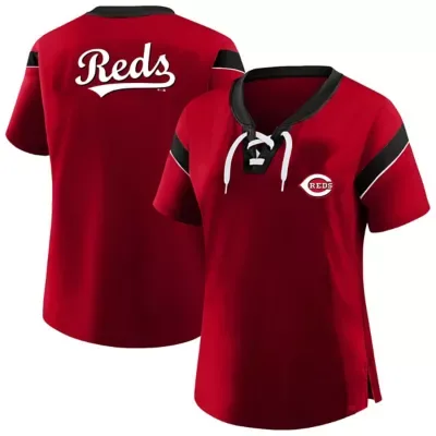 MLB Cincinnati Reds Lace-Up T-Shirt by Profile
