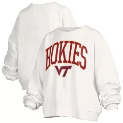 NCAA Virginia Tech Hokies Oversized Janise Arch Over Logo Fleece Sweatshirt by Pressbox