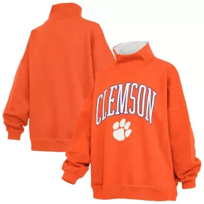 NCAA Clemson Tigers Oversized Mock Neck Sweatshirt by Pressbox