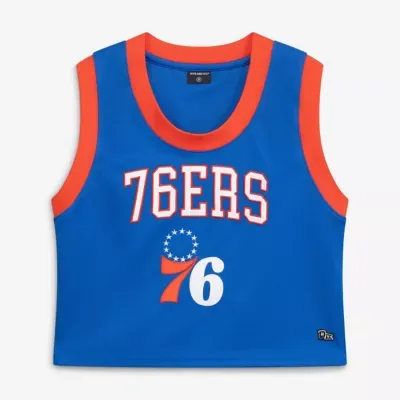 NBA Philadelphia 76ers Cropped Basketball Scoop Neck Tank Top by Hype and Vice