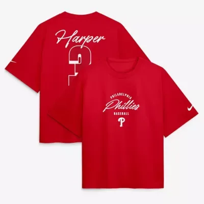 MLB Bryce Harper Philadelphia Phillies Premium Essentials Boxy Name & Number T-Shirt by Nike