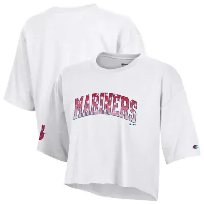MLB Seattle Mariners Boyfriend Cropped Americana T-Shirt by Champion