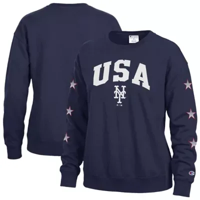 MLB New York Mets Americana Fleece Crewneck Sweatshirt by Champion