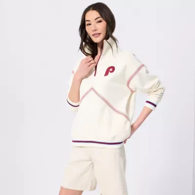 MLB Philadelphia Phillies Baseball Stitch Quarter-Zip Pullover by Terez