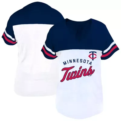 MLB Minnesota Twins Two-Stripe V-Neck T-Shirt by Fanatics