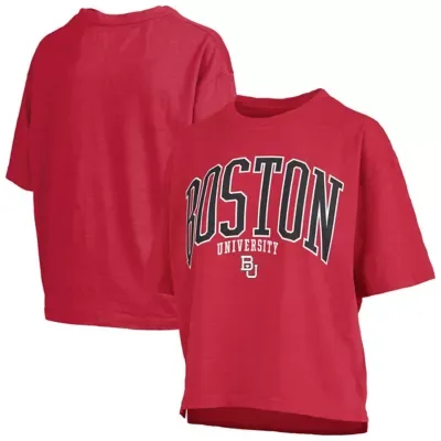 NCAA Boston University Oversized Nelson Arch Over Logo Slub T-Shirt by Pressbox