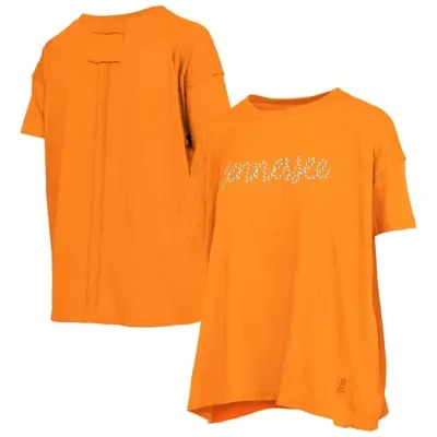 NCAA Tennessee Volunteers Swirl Script Twisted Team Color Stitched Oversized T-Shirt by Pressbox