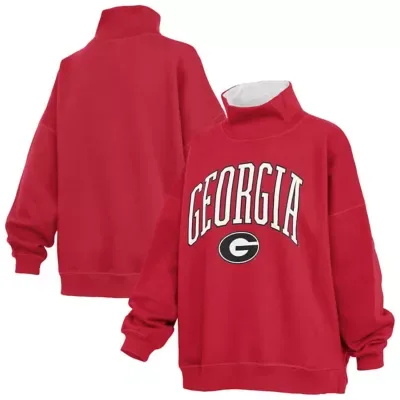 NCAA Georgia Bulldogs Oversized Mock Neck Sweatshirt