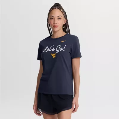 NCAA West Virginia Mountaineers Script Mantra Logo T-Shirt by Nike