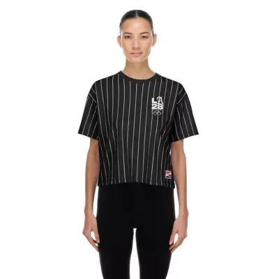 IOC LA 2028 Summer Olympics Mesh Back Pinstripe Boxy T-Shirt by New Era