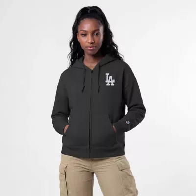 MLB Los Angeles Dodgers Powerblend Fleece Full-Zip Hoodie by Champion