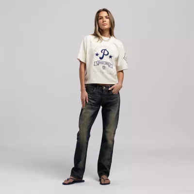 MLB Philadelphia Phillies Cooperstown Yacht Rock Boxy Cropped T-Shirt by Mitchell & Ness