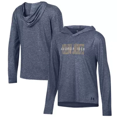 Georgia Tech Yellow Jackets NCAA Georgia Tech Jackets Breezy Long Sleeve Hooded Tri-Blend T-Shirt by Under Armour