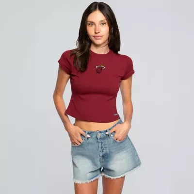 NBA Miami Heat Small Logo Cropped Baby T-Shirt by Hype and Vice