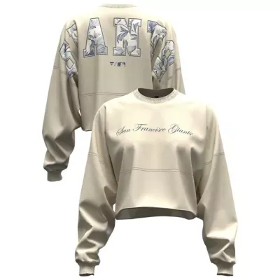 MLB San Francisco Giants Spirit Floral Script Cropped Long-Sleeve T-Shirt by Fanatics