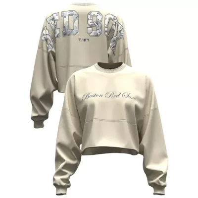 Boston Red Sox Spirit Floral Script Cropped Long-Sleeve T-Shirt by Fanatics