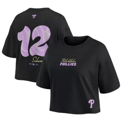 MLB Kyle Schwarber Philadelphia Phillies Name & Number Cropped Top by Fanatics