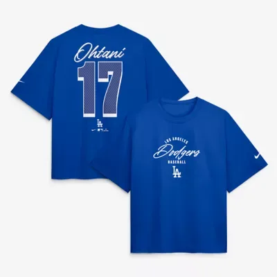 MLB Shohei Ohtani Los Angeles Dodgers Premium Essentials Boxy Name & Number T-Shirt by Nike