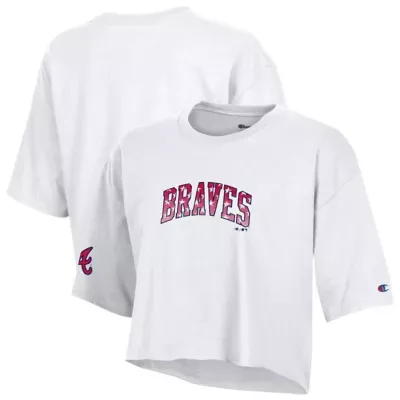 MLB Atlanta Braves Boyfriend Cropped Americana T-Shirt by Champion