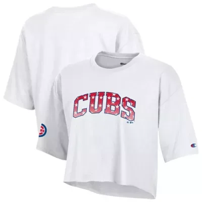 MLB Chicago Cubs Boyfriend Cropped Americana T-Shirt by Champion