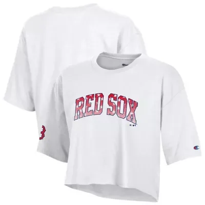 Boston Red Sox Boyfriend Cropped Americana T-Shirt by Champion