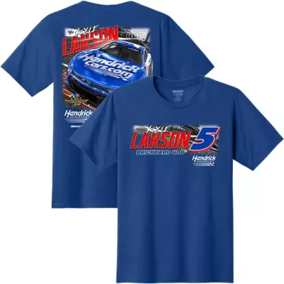 Nascar Kyle Larson Brickyard 400 HendrickCars.com Car T-Shirt by Hendrick Motorsports Team Collection