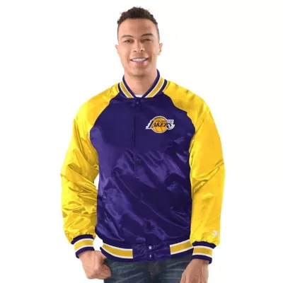 NBA Los Angeles Lakers Inductee Raglan Full-Snap Varsity Jacket by Starter
