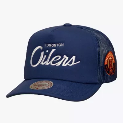 NHL Edmonton Oilers Head Coach Trucker Adjustable Hat by Mitchell & Ness