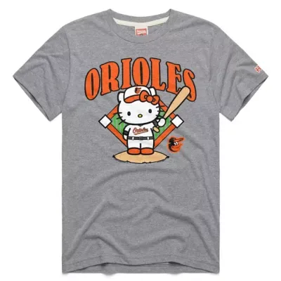 MLB Baltimore Orioles Hello Kitty Tri-Blend T-Shirt by Homage