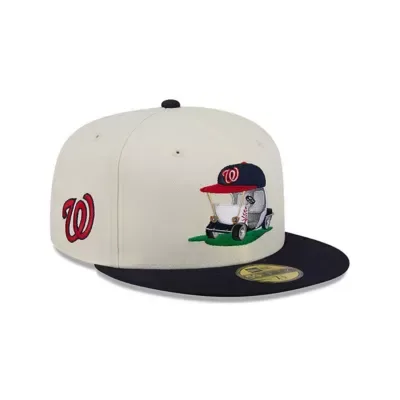MLB Cream/Navy Washington Nationals Bullpen Cart 59FIFTY Fitted Hat by New Era