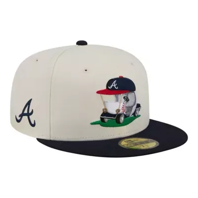 MLB Cream/Navy Atlanta Braves Bullpen Cart 59FIFTY Fitted Hat by New Era