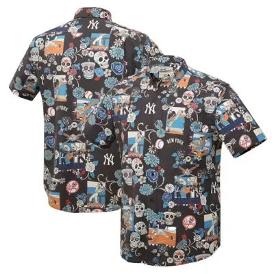 MLB New York Yankees Da De Los Muertos Tri-Blend Button-Down Shirt by Reyn Spooner