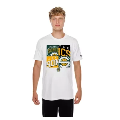Hardwood Classic Teams Seattle SuperSonics Block Logo T-Shirt by New Era