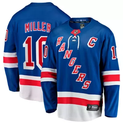 NHL Fanatics JT Miller New York Rangers Home Captains Patch Breakaway Jersey by Fanatics