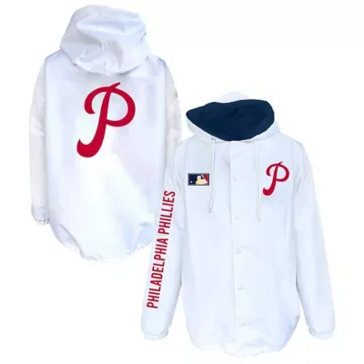 MLB Philadelphia Phillies Full-Snap Hooded Jacket by Mitchell & Ness