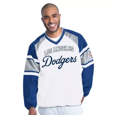 MLB Los Angeles Dodgers Infield Play Raglan V-Neck Pullover by G-III
