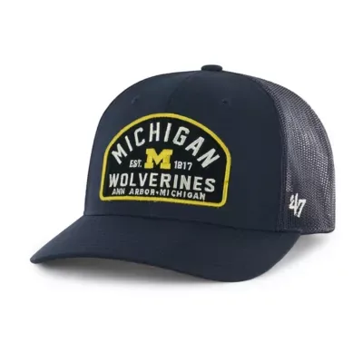 NCAA Michigan Wolverines Leland Trucker Adjustable Hat by 47