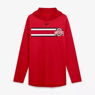 NCAA Nike Ohio State Buckeyes Primetime Pattern Tri-Blend Dri-FIT Long Sleeve Hooded T-Shirt by Nike