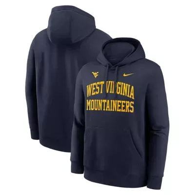 NCAA Nike West Virginia Mountaineers Primetime Arched Club Fleece Pullover Hoodie by Nike