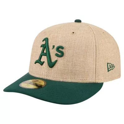 MLB Natural/Green Oakland Athletics Twine 59FIFTY Fitted Hat by New Era