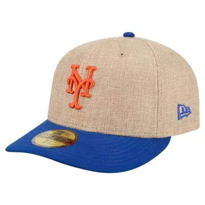MLB Natural/Royal New York Mets Twine 59FIFTY Fitted Hat by New Era