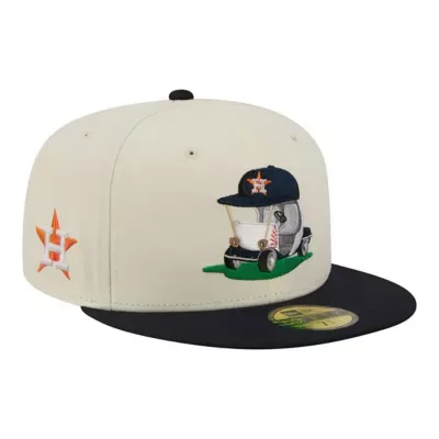 MLB Cream/Navy Houston Astros Bullpen Cart 59FIFTY Fitted Hat by New Era