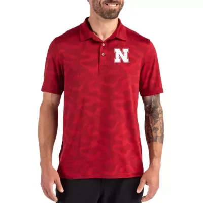 NCAA Nebraska Huskers Coastline Recycled Double-Peached Polo by Cutter & Buck