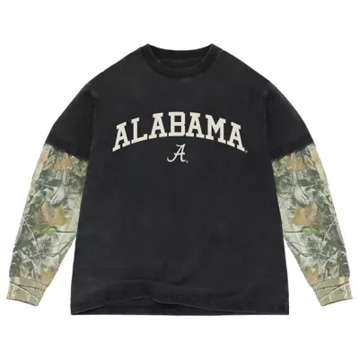 Alabama Crimson Tide NCAA Alabama Tide Back Bay Twofer Heavyweight Long Sleeve T-Shirt by Uscape Apparel