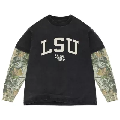 NCAA LSU Tigers Back Bay Twofer Heavyweight Long Sleeve T-Shirt by Uscape Apparel